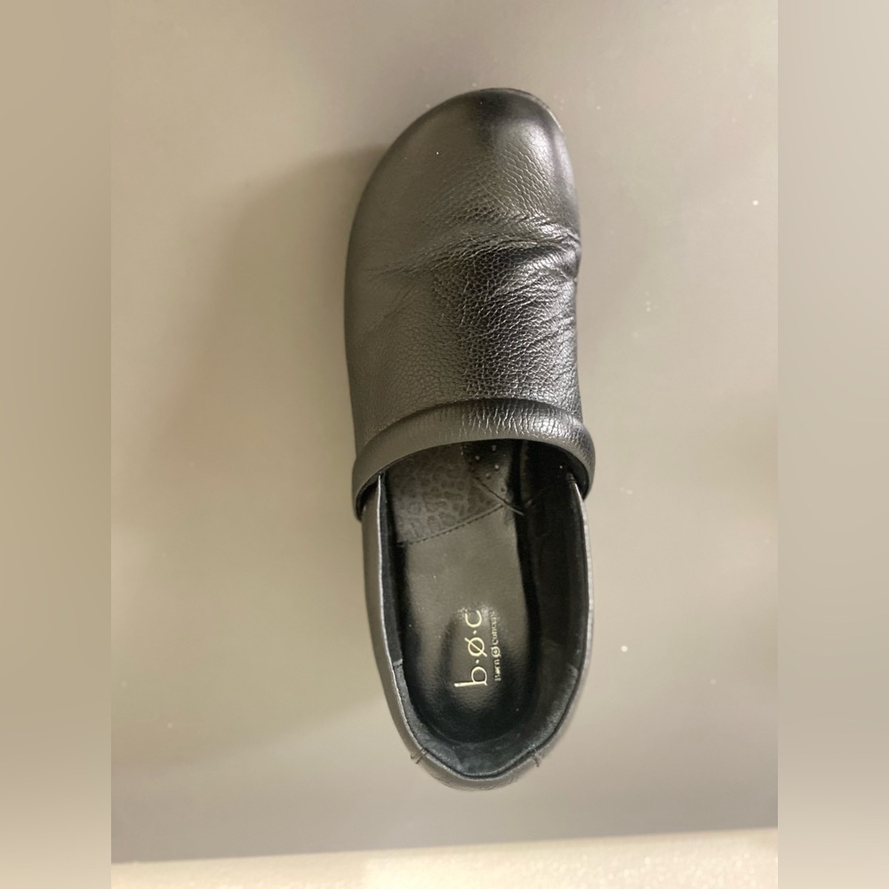BOC BORN Women’s Size 11M BLACK LEATHER PEBBLED CLOGS MULES SHOES.great Conditio - Picture 6 of 12
